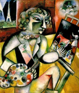 portrait of victor guye Ölbilder verkaufen - Self Portrait with Seven Digits Zeitgenosse Marc Chagall